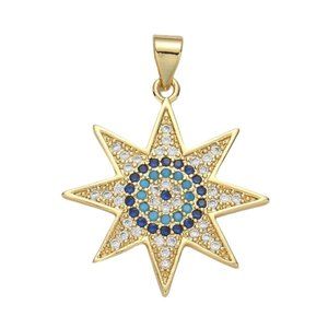 StarTurquoise/ Blue Lapis/ CZ Multi Stone/ Gold